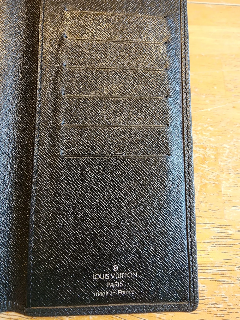 Louis Vuitton Black Taiga Leather Brazza Long Wallet